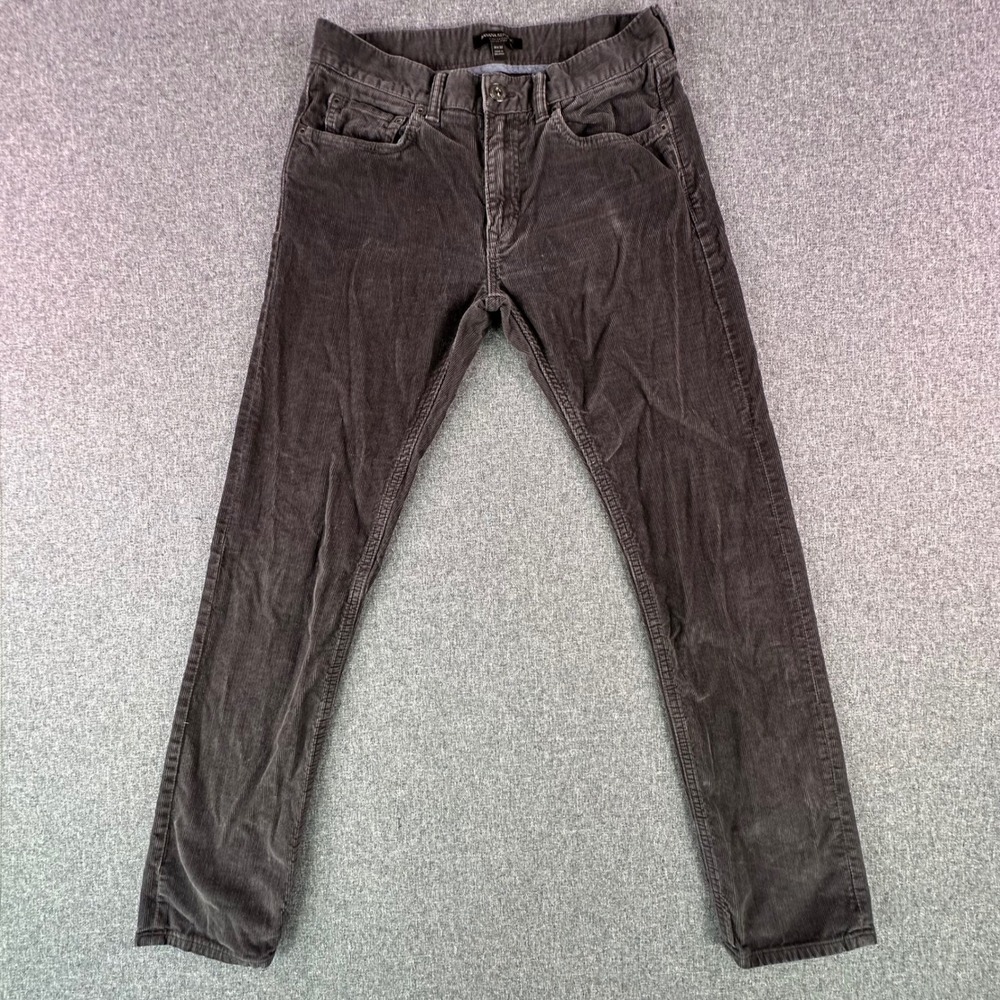 Banana Republic Pants Mens 31x32 Pima Cotton Dark Grey Corduroy Slim Excellent